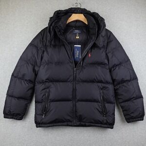 Boys Polo Ralph Lauren Navy Blue Hooded 80% Duck Down Jacket Size L(14-16) NWT